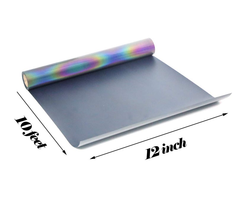FUNKAKA Heat Transfer Vinyl Reflective Rainbow HTV Roll, 12" x 10ft Reflective Iron on Vinyl for All Cutter Machine, Reflective HTV Vinyl for T-Shirts Easy to Cut & Weed for Heat Vinyl DIY Design - Image 4
